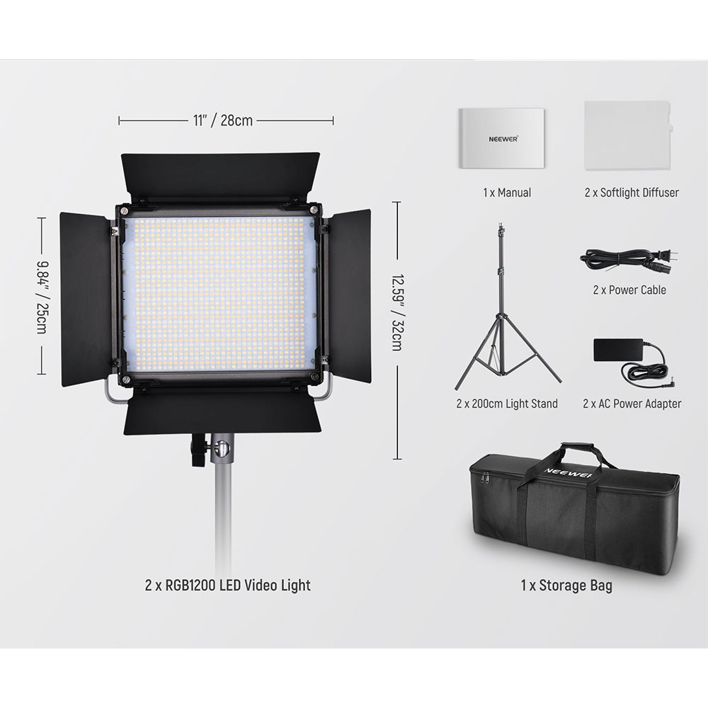 ویدیو لایت نیور Neewer RGB 1200 LED Video Light