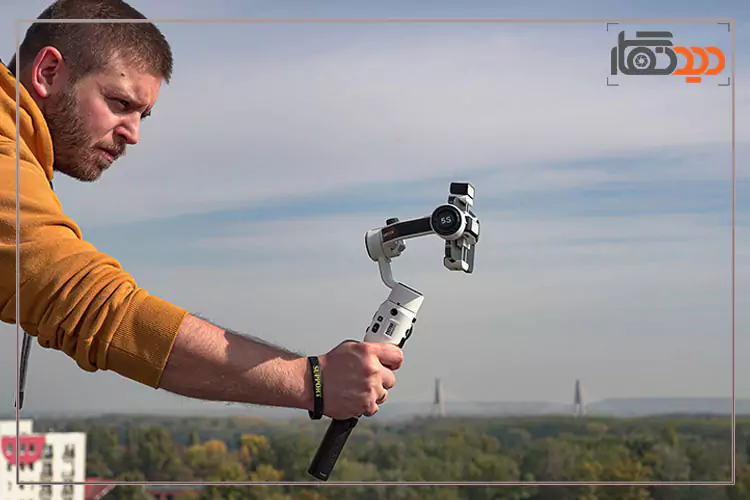 گیمبال ژیون 5S Combo سفید در دست