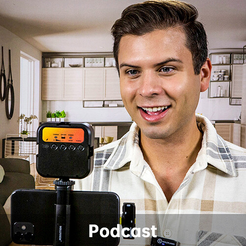 ضبط پادکست با میکروفن یقه ای بی سیم هالی لند Hollyland Lark C1 Solo