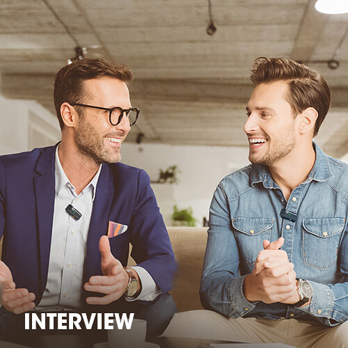 ضبط مصاحبه با میکروفن یقه ای بی سیم Hollyland Lark M1 Duo