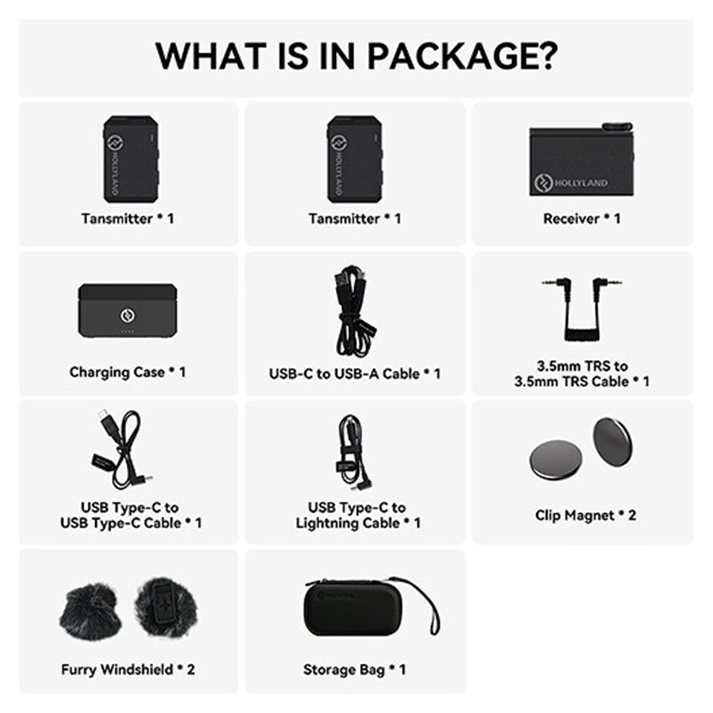 میکروفن یقه ای بی سیم هالی لند مدل Hollyland Lark Max Duo