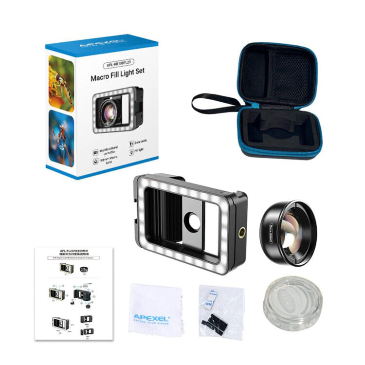 لنز موبایلی ماکرو اپکسل Apexel 10X Macro Lens Kit