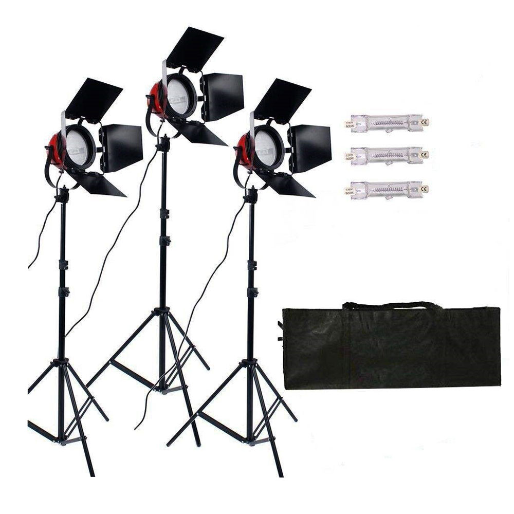 کیت سه شاخه پرژکتور 300 وات دیمردار Video Light 300w