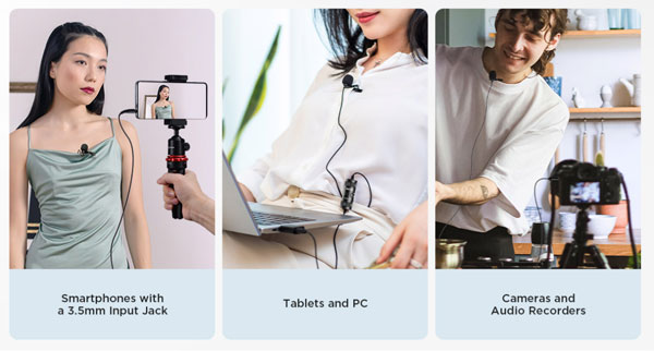 کار با میکروفن یقه ای بویا مدل Boya BY-M1 Pro II