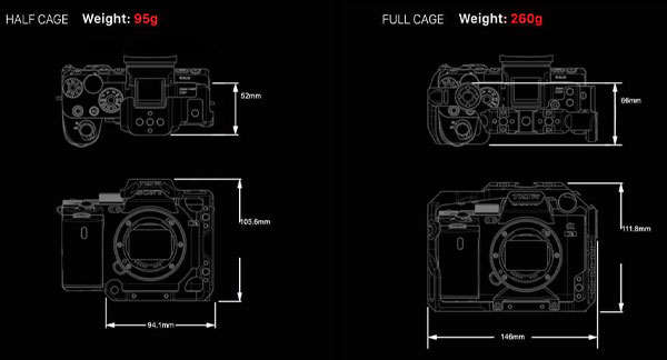 کیج دوربین سونی تیلتا Tilta Full Camera Cage for Sony a7S III و پلان در زمینه سیاه