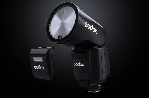 فلاش اسپیدلایت گودکس Godox V1Pro-F Flash for FUJIFILM نمای جانبی در زمینه مشکی