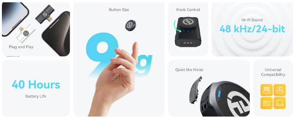 میکروفن یقه ای بی سیم هالی لند Hollyland Lark M2 COMBO