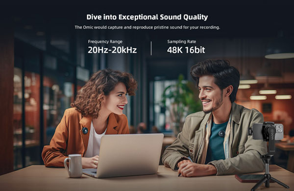 میکروفون بی سیم تایپ سی BOYA OMIC U و کیفیت صدا و خانم و آقا 