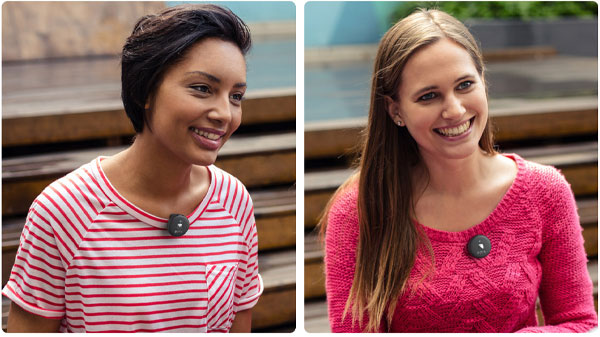 میکروفون بی سیم تایپ سی BOYA OMIC U روی لباس خانم ها