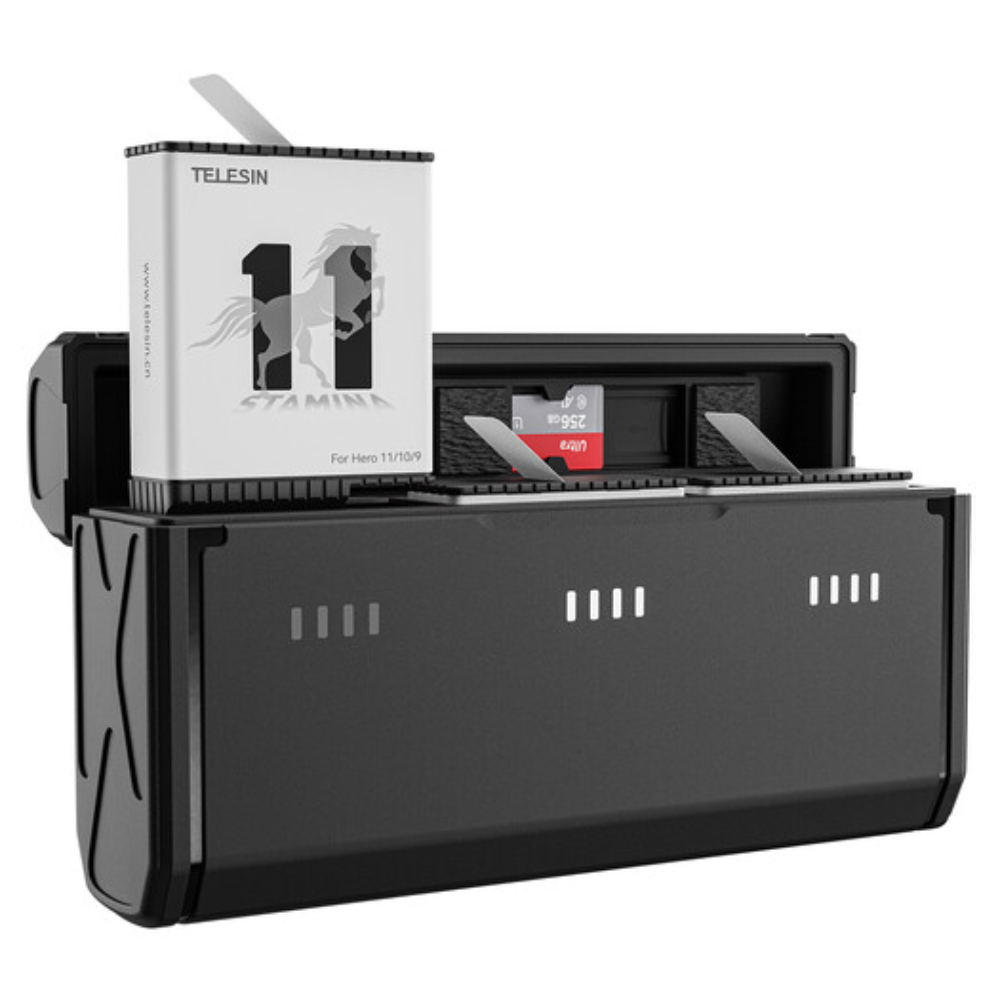 کیس شارژر 3 تایی تلسین Telesin Pocket Storage Charging Box For GoPro9-10-11-12