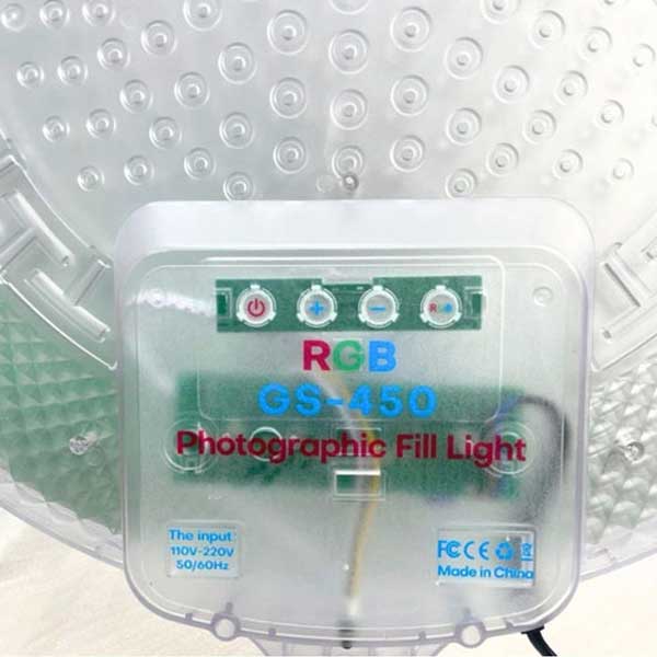 نور ثابت ال ای دی GS-450 RGB LED light و نمای پشتی