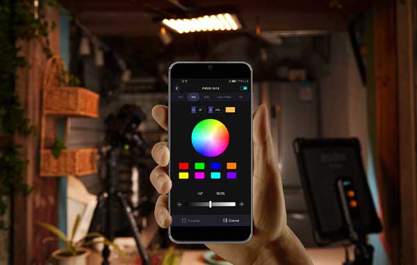 نور ثابت ال ای دی گودکس Godox FH50R RGB LED Light Panel و اتصال با موبایل