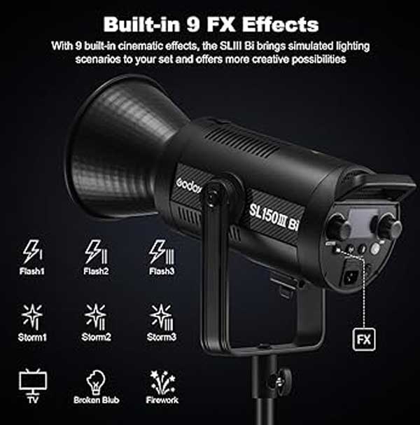 ویدئو لایت گودکس Godox SL150IIIBI Bi-Color LED Monolight و مشخصات فنی