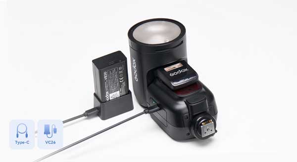 فلاش اسپیدلایت گودکس Godox V1Pro-N Flash for Nikon و باتری و شارژر
