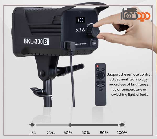 نور ثابت ال ای دی Zsyb BKL-300 Bi-Color LED Video Light و تنظیمات