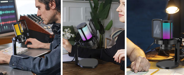 میکروفون استودیویی مائونو Maono DGM20 RGB و کاربری حرفه ای