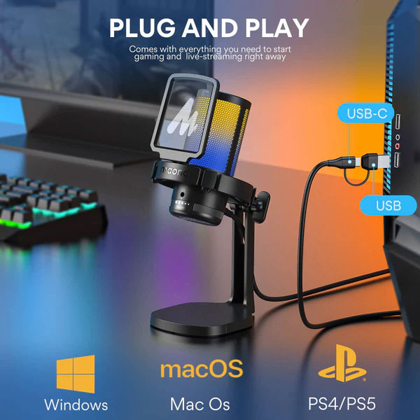 میکروفون استودیویی مائونو Maono DGM20 RGB و مشخصات فنی