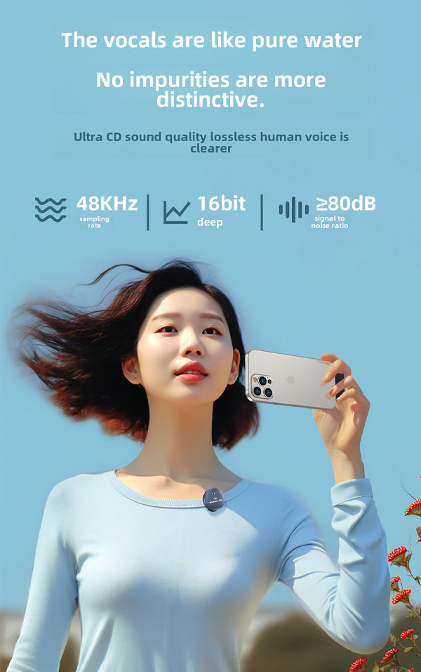 میکروفون بی سیم آراروکس Ararox Q8 Type-C Wireless Microphone و قابلیت آهن ربایی روی یقه فیلمبردار