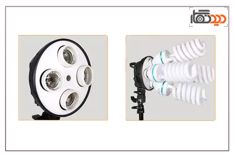 نمای هولدر لامپی 4 لامپ به همراه لامپ