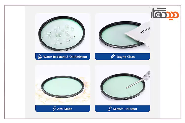 فیلتر لنز 72 میلیمتر نیور NEEWER Black Diffusion 1/2-1/4-1/8 Cinematic Effect 