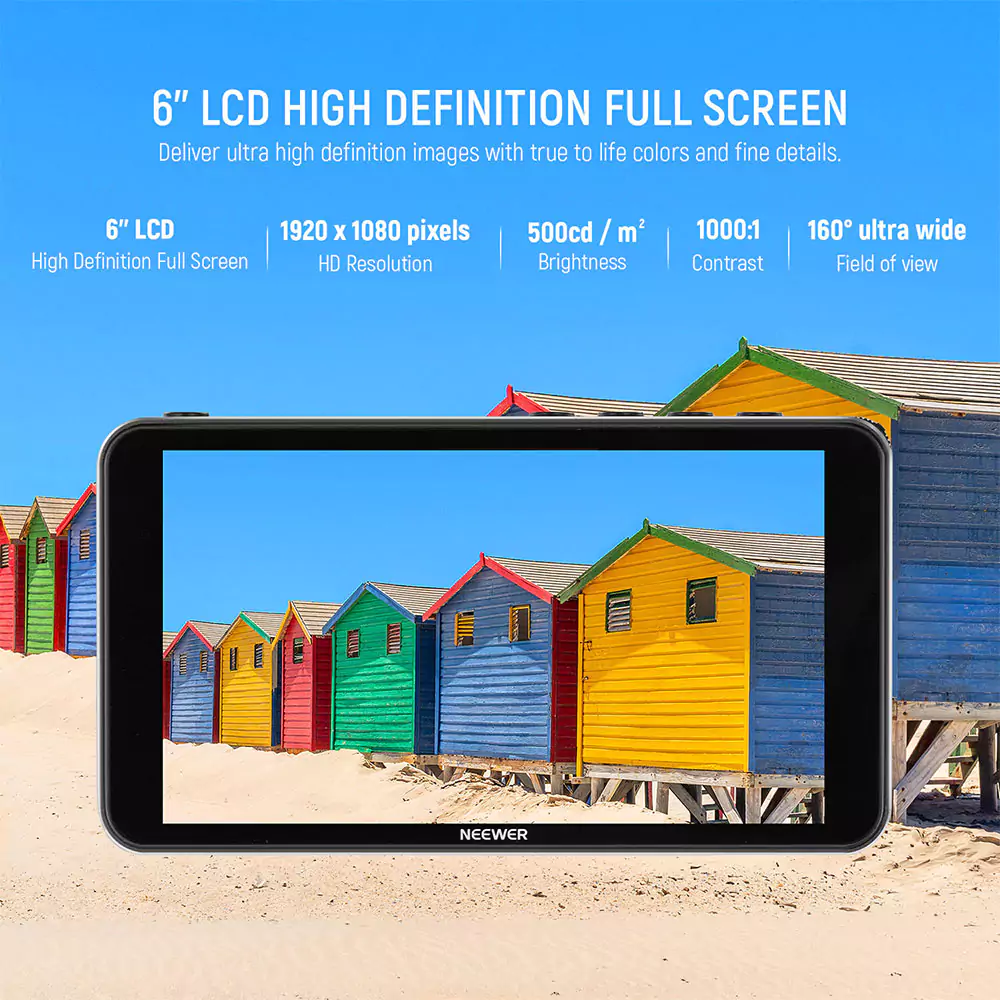 neewer f400 pro 6 on camera field monitor l series battery kit