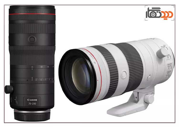 لنز کانن Canon RF 70-200mm f/2.8 L IS USM Z Lens White و نمای جانبی