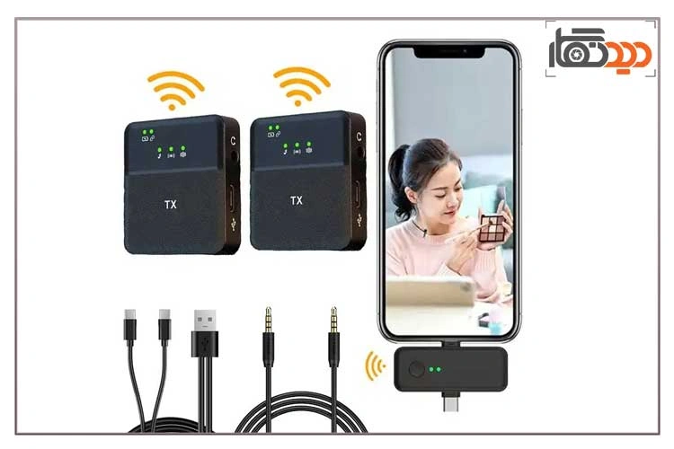 میکروفون یقه ای بی سیم دو میکروفونه مدل SX31 و اتصالات