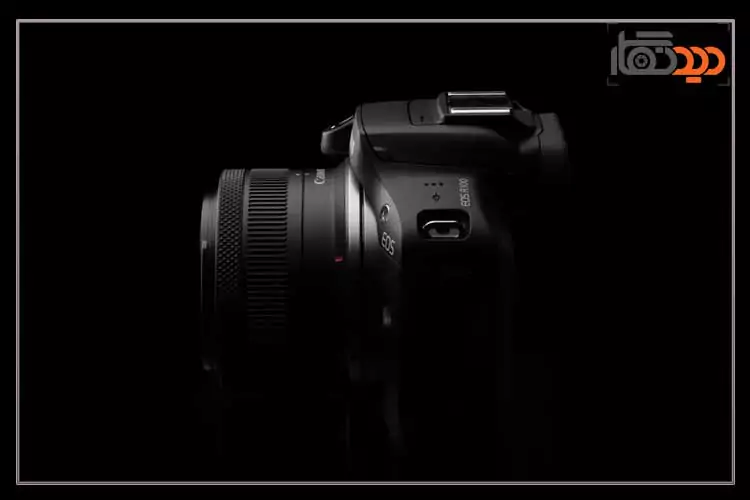 دوربین کانن r100 و نمای روبرو و نمای جانبی