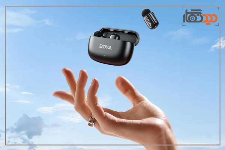 میکروفون بی سیم بویا BOYA mini 2-Person Microphone For Type-C Black در دست خانم