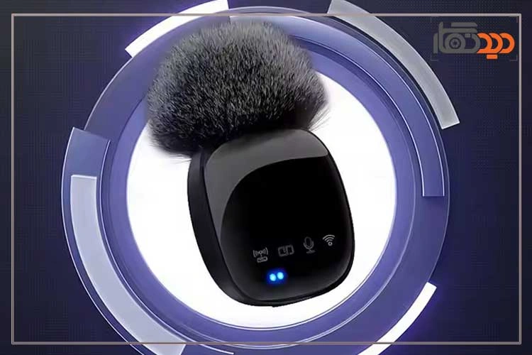 میکروفون بی سیم یقه‌ای Boss R8 Wireless Microphone و نمای جانبی