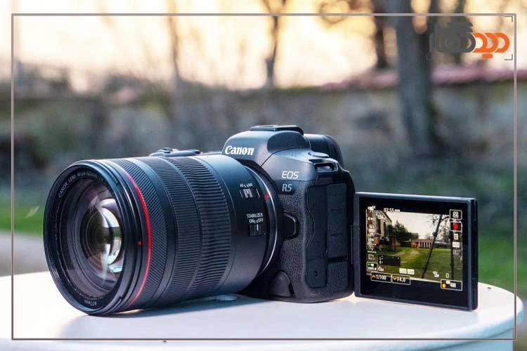 نقد و بررسی دوربین کانن R5 mark ii و نمای جانبی