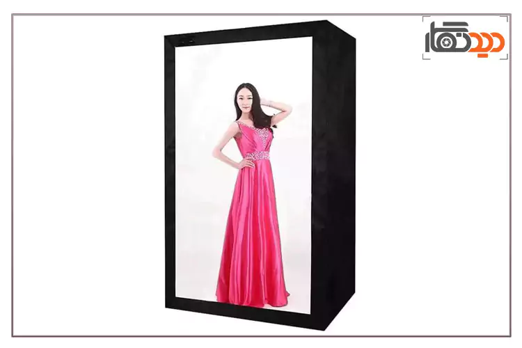 اتاقک عکاسی همراه با نور (کیوسک) و عکاسی از بانو