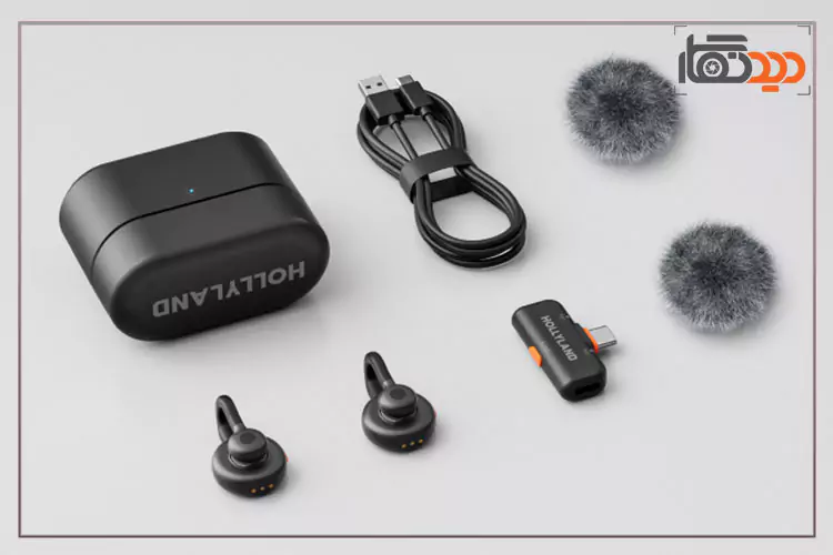 اقلام داخل جعبه میکروفون هالی لند Hollyland LARK M2S For USB-C