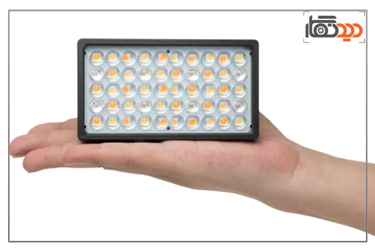 ابعاد پنل نور ثابت آر جی بی نانلایت Nanlite 5C در دست