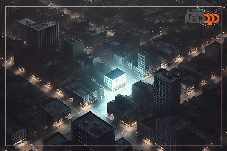 یک عکس با فیلترهای رنگی یا ویرایششده برای برجسته کردن نورهای نئون