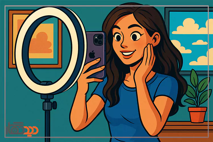 سلفی گرفتن با رینگ لایت گوشی