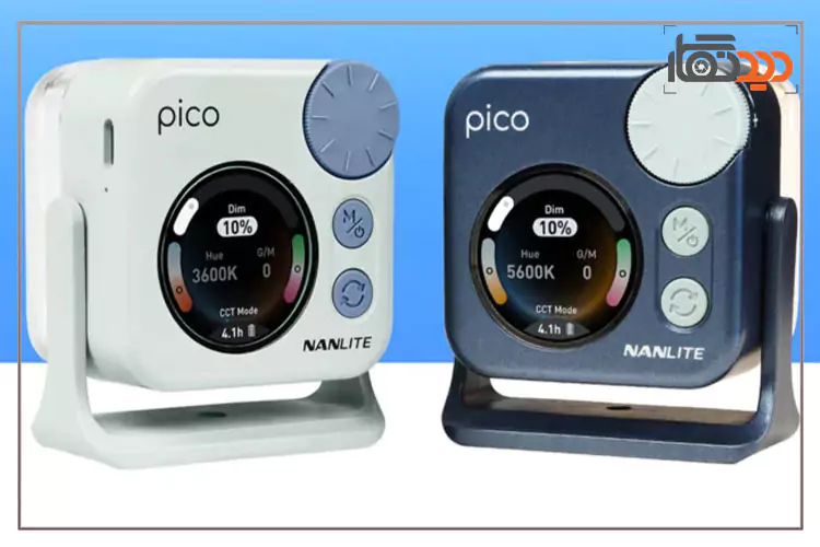 نمای پشت نور نانلایت پیکو Nanlite Pico در دو رنگ سفید و مشکی