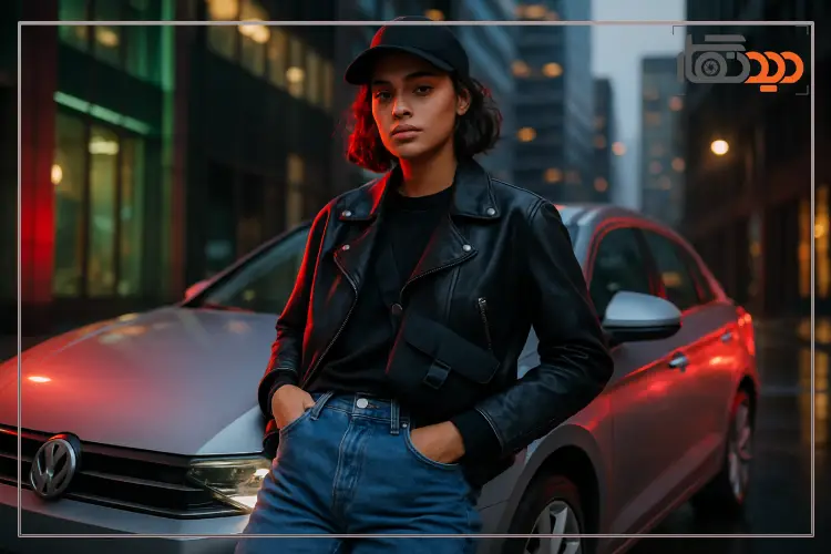 ژست عکس با ماشین