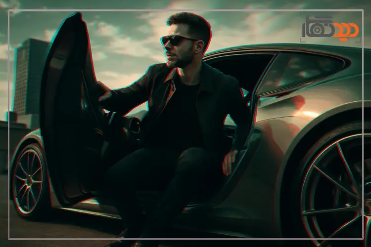 ژست عکس با ماشین