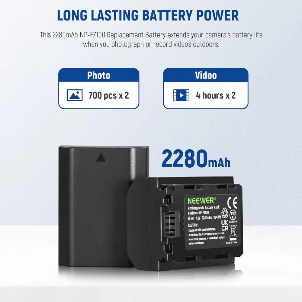 کیس شارژر و باتری دوربین نیور NEEWER NP-FZ100 MULTI FUNCTION BATTERY CHARGER CASE + 2×NP-FZ100 BATTERY