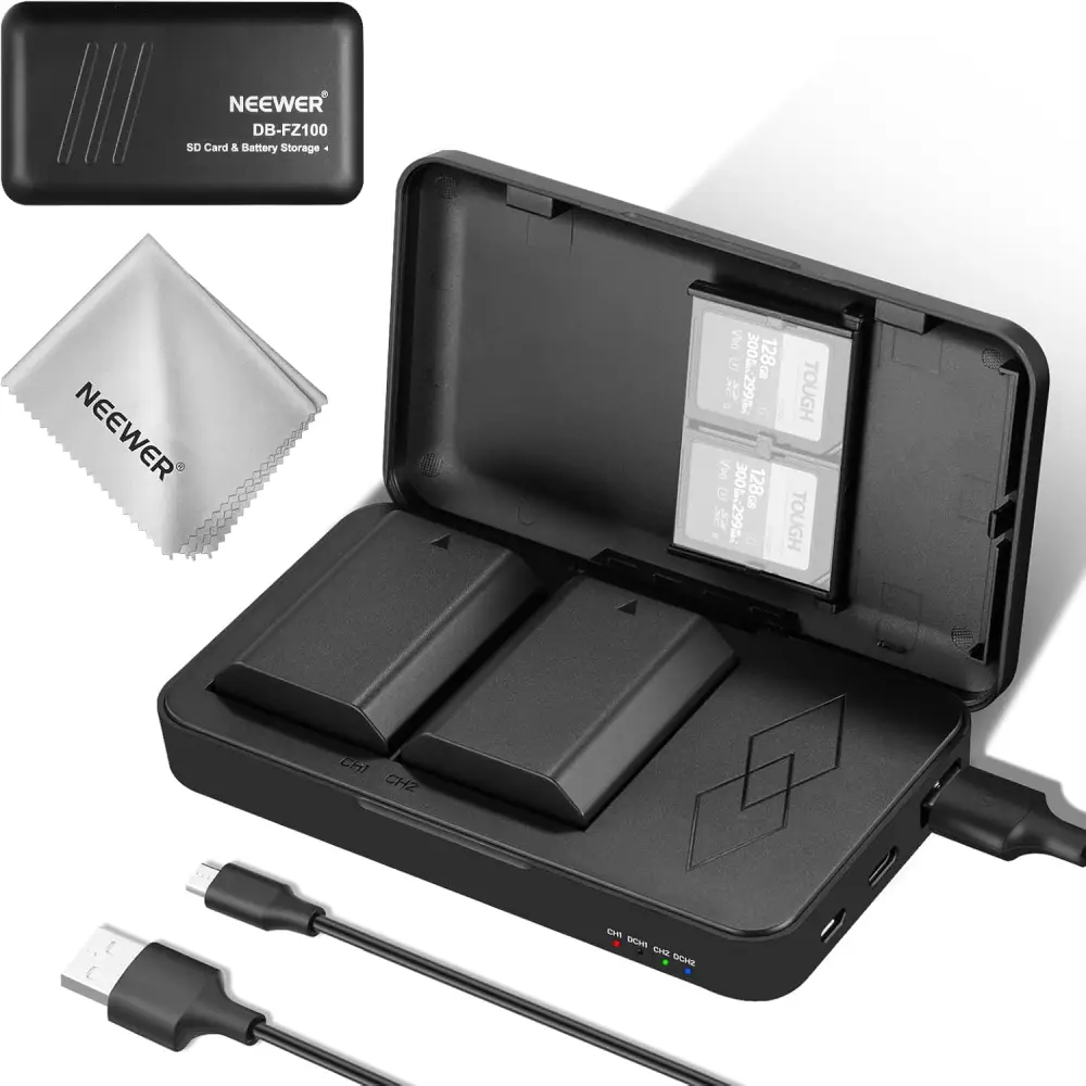 کیس شارژر و باتری دوربین نیور NEEWER NP-FZ100 MULTI FUNCTION BATTERY CHARGER CASE + 2×NP-FZ100 BATTERY