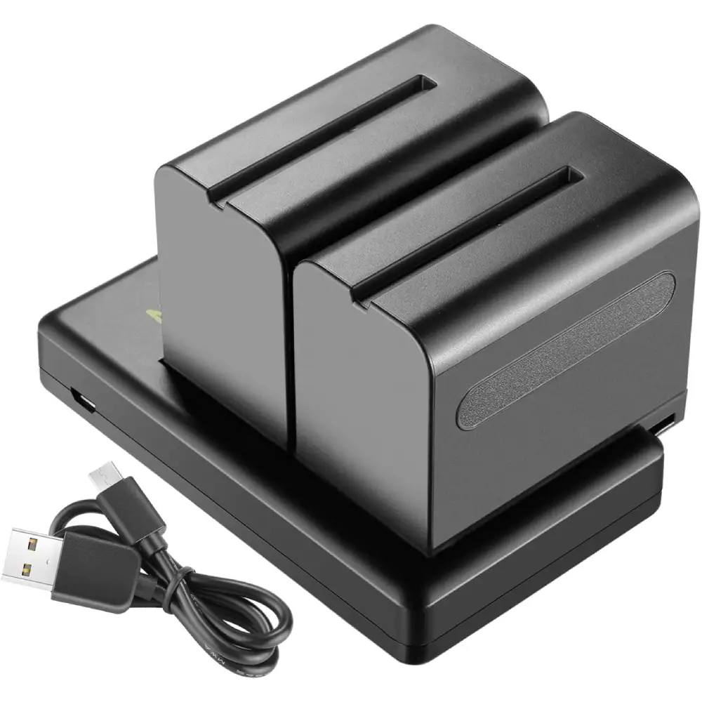 شارژر و باتری دوربین نیور NEEWER NW-F970 BATTERY×2 + DUAL USB CHARGER