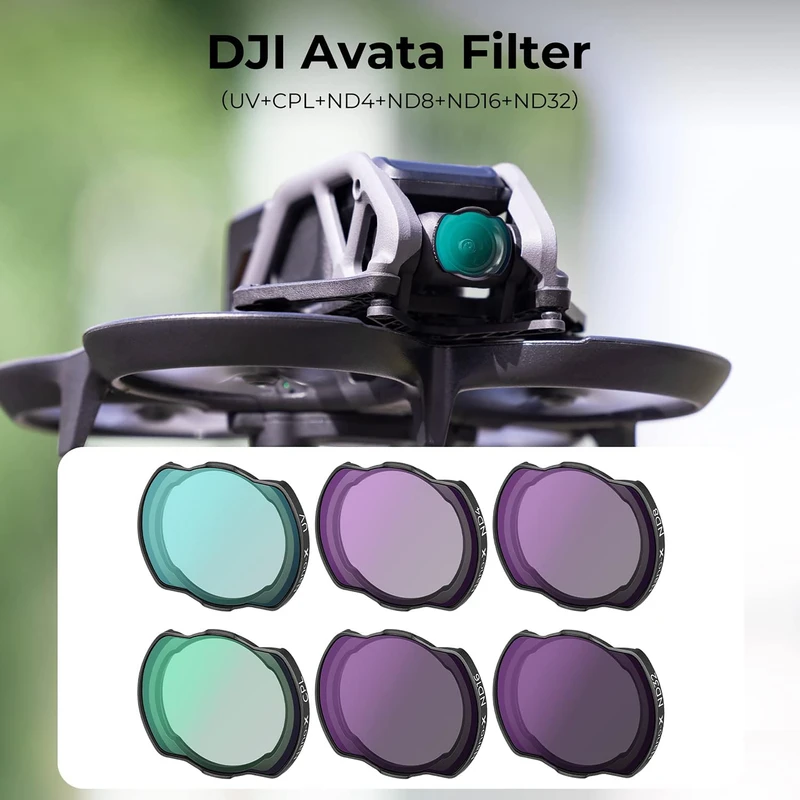 فیلتر لنز کی اند اف K&amp;F KIT ND4 ND8 ND16 ND32 UV CPL NANO-X FOR DJI AVATA FILTER — تصویر 1