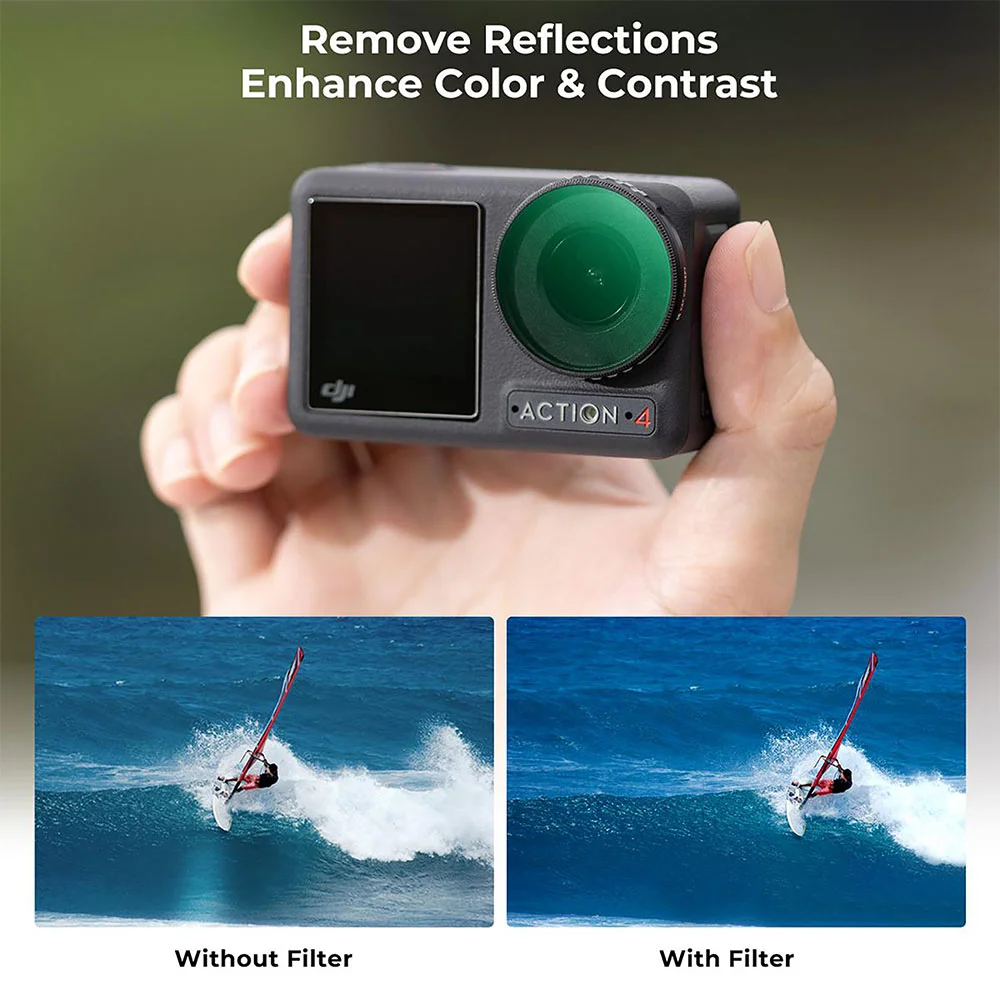 فیلتر لنز کی اند اف K&amp;F CPL NANO X FOR DJI OSMO ACTION 4 FILTER — تصویر 5