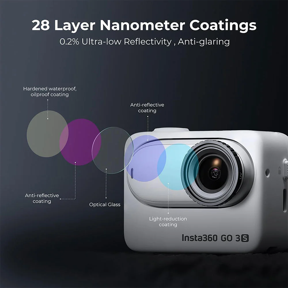 فیلتر لنز کی اند اف K&amp;F KIT ND4 UV CPL NANO X FOR INSTA360 GO3 FILTER — تصویر 6