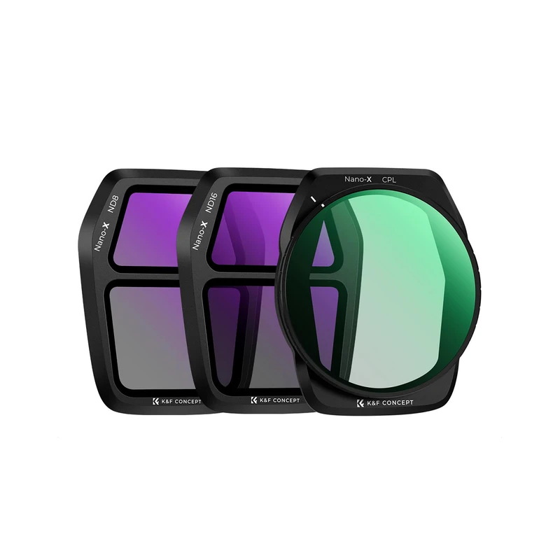 فیلتر لنز کی اند اف K&amp;F KIT ND8 ND16 CPL NANO X FOR DJI AIR 3 FILTER — تصویر 1