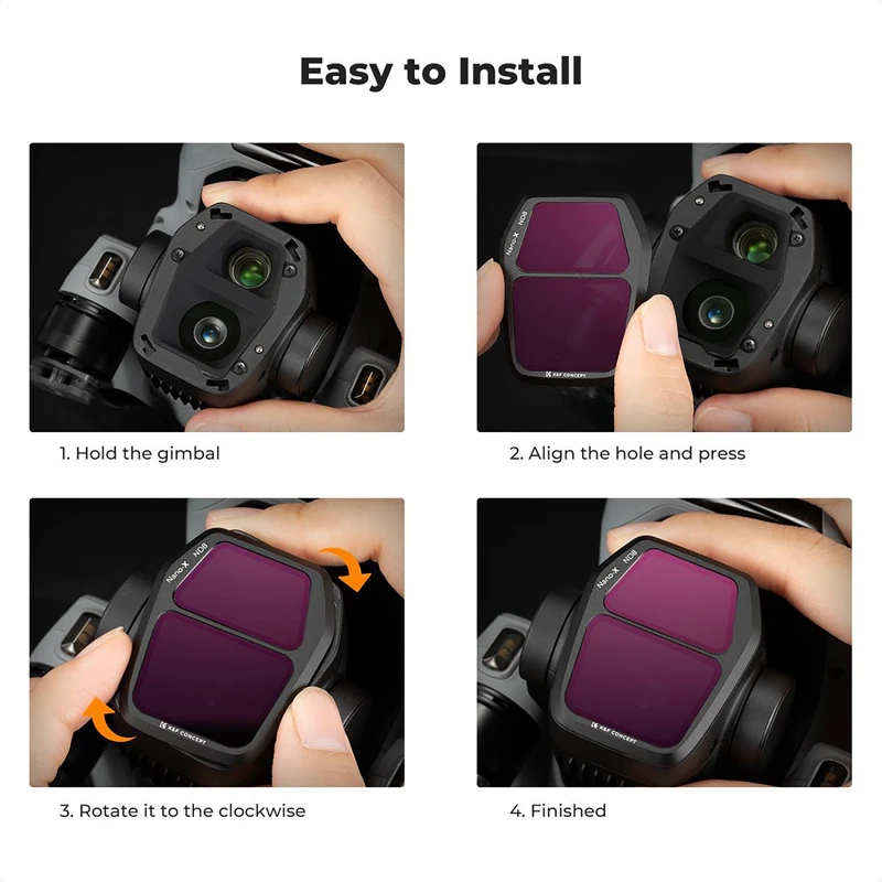 فیلتر لنز کی اند اف K&amp;F KIT ND8 ND16 CPL NANO X FOR DJI AIR 3 FILTER — تصویر 5
