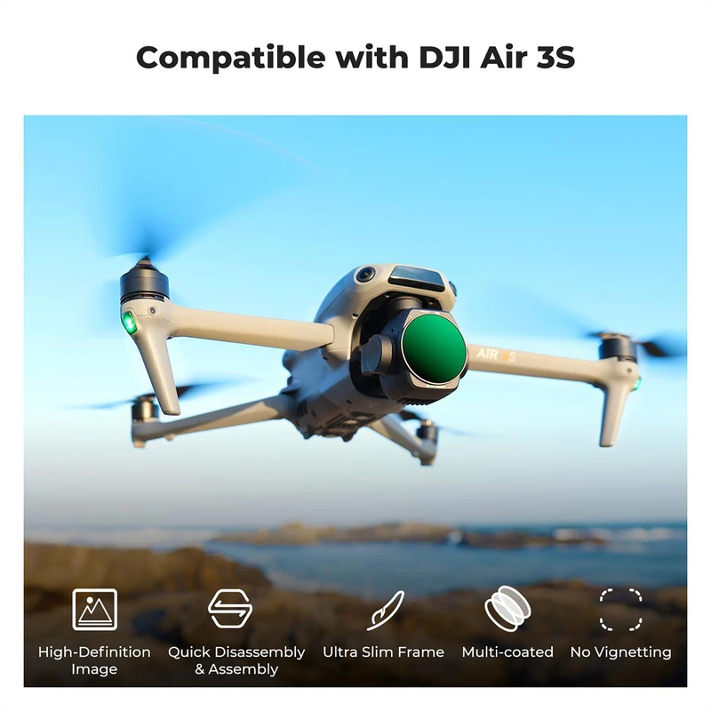 فیلتر لنز کی اند اف K&amp;F KIT ND8 ND16 CPL NANO X FOR DJI AIR 3 FILTER — تصویر 7