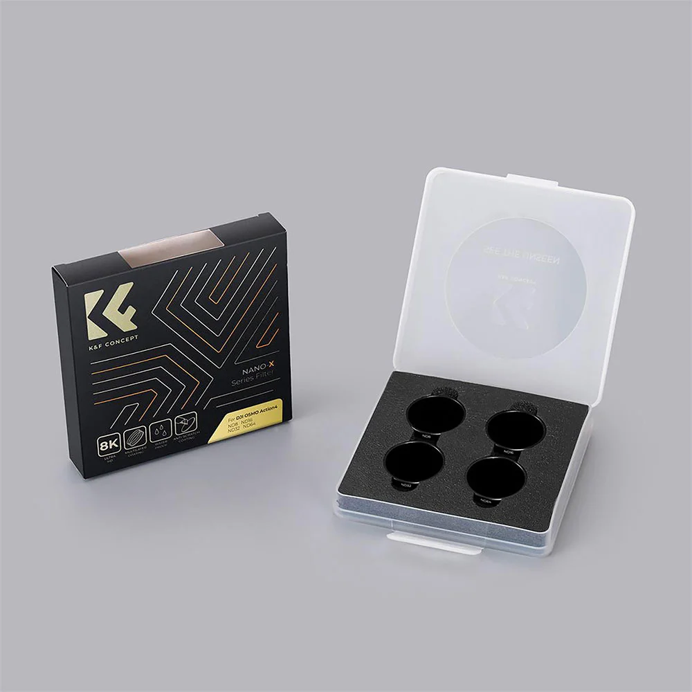 فیلتر لنز کی اند اف K&amp;F KIT ND8 ND16 ND32 ND64 NANO X FOR DJI OSMO ACTION 4 FILTER — تصویر 6