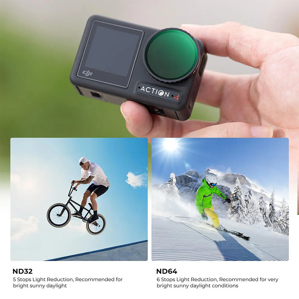 فیلتر لنز کی اند اف K&amp;F KIT ND8 ND16 ND32 ND64 NANO X FOR DJI OSMO ACTION 4 FILTER — تصویر 1